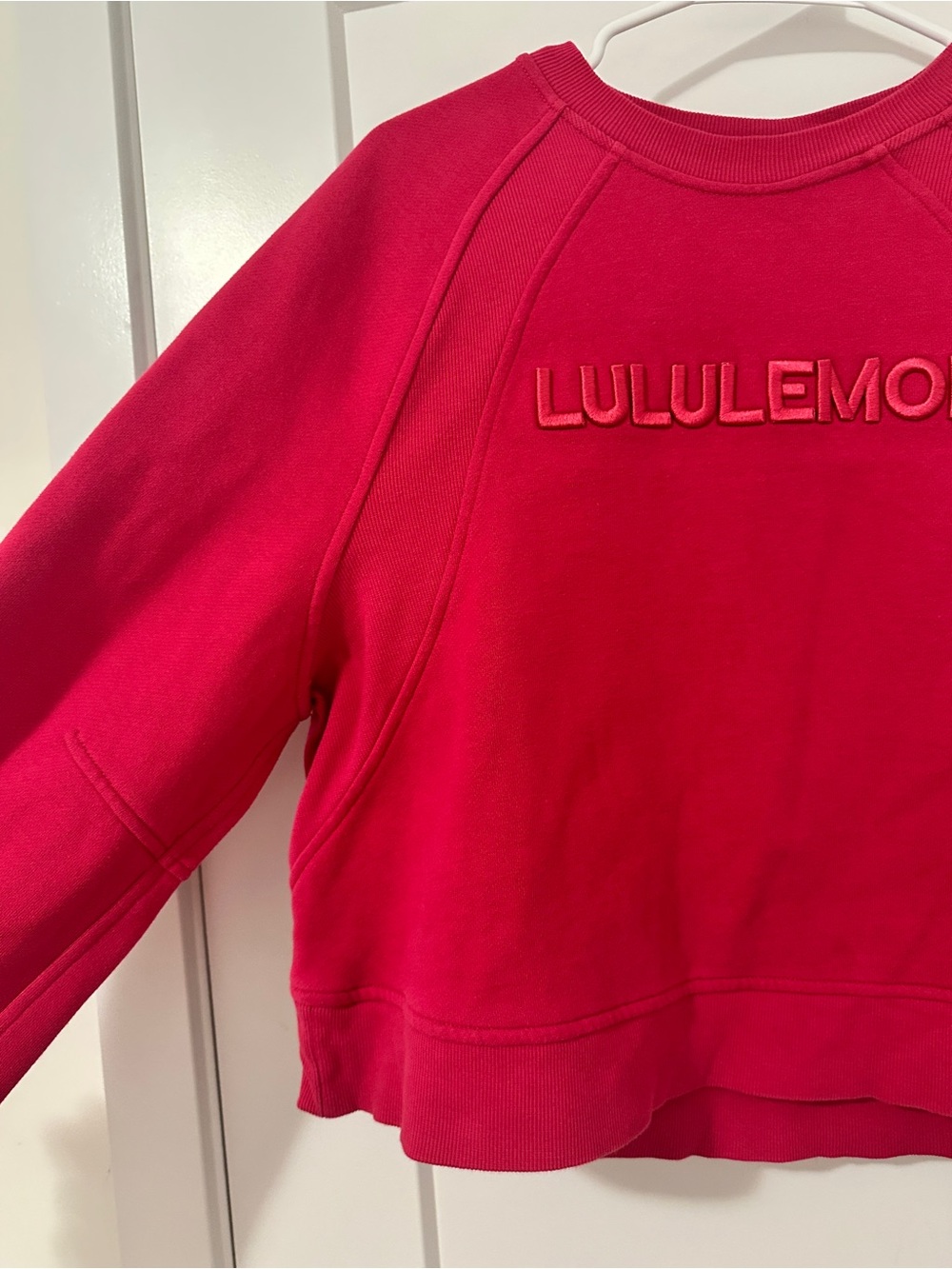 Lululemon Scuba Oversized Cropped Pullover *Wordmark in Passionate Pink Size M/L - Picture 9 of 15